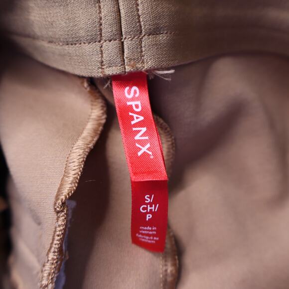 SPANX Perfect Button Ponte Pant Toffee Wide Leg High Rise Pull On Women's S - Picture 8 of 13